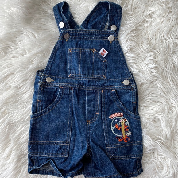 Disney Other - Disney | Tigger Denim Onesie Overalls 12M